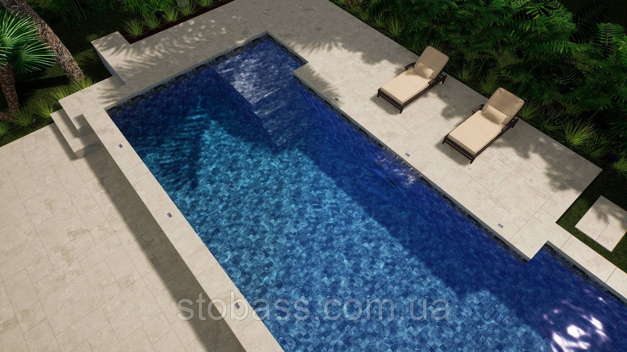 3D Лайнер (плівка ПВХ) для басейнів Fidji Vintage Grey CGT Alkor AQUASENSE Signature 1,65х21 - Зображення 8