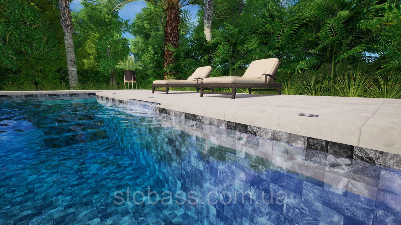3D Лайнер (плівка ПВХ) для басейнів Fidji Vintage Grey CGT Alkor AQUASENSE Signature 1,65х21 - Зображення 5
