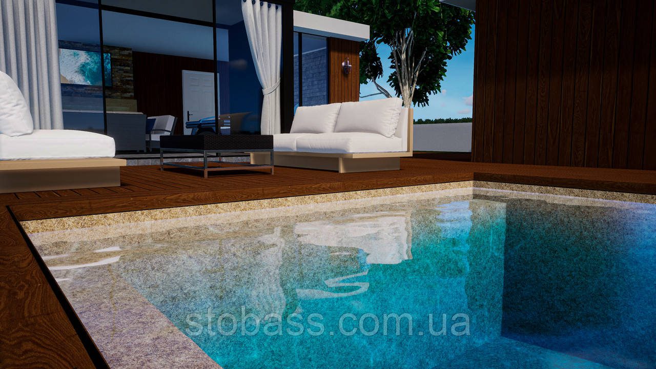 3D Лайнер (плівка ПВХ) для басейнів Granit Golden CGT Alkor AQUASENSE Signature 1,65х25 - Зображення 3