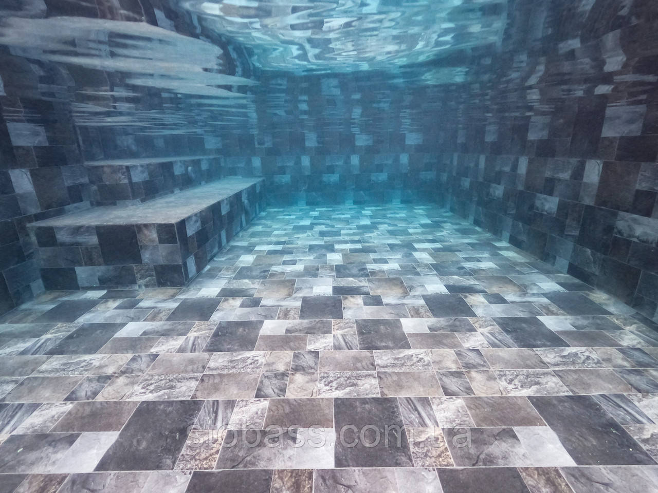 3D Лайнер (плівка ПВХ) для басейнів Brown Basalt CGT Alkor AQUASENSE EMB 1,65х21 - Зображення 3