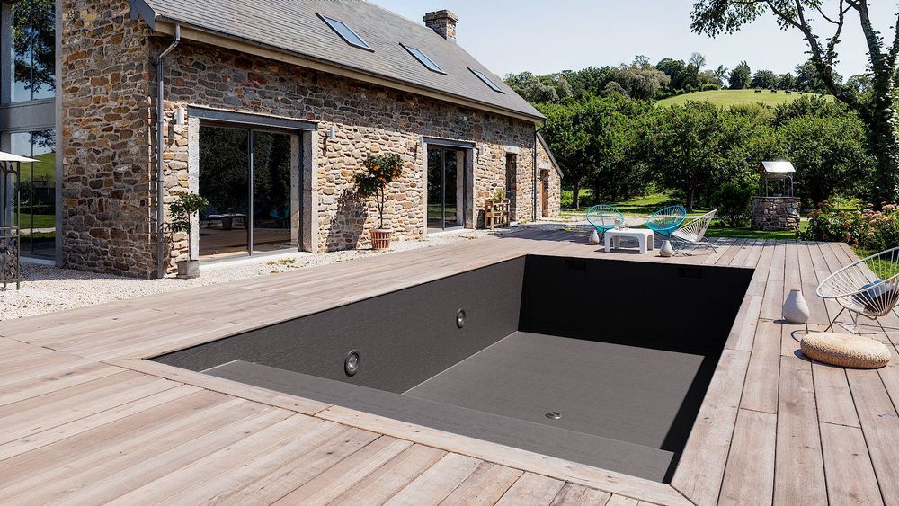 3D Лайнер (плівка ПВХ) для басейнів Anthracite CGT Alkor AQUASTONE 1,65х21 - Зображення 8