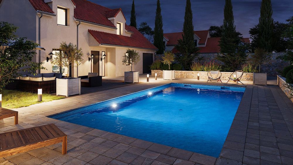 3D Лайнер (плівка ПВХ) для басейнів Nordic Blue CGT Alkor AQUASTONE 1,65х25 - Зображення 3