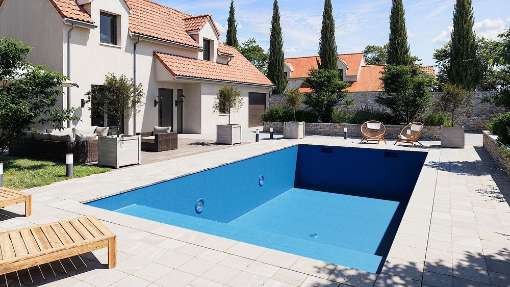 3D Лайнер (плівка ПВХ) для басейнів Nordic Blue CGT Alkor AQUASTONE 1,65х25 - Зображення 2